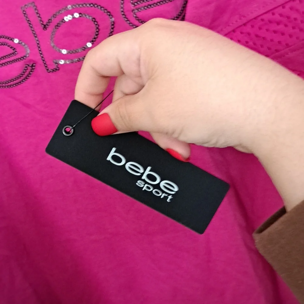 NWT BEBE SPORT PINK LOGO TEE_2